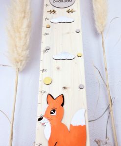 Kindermesslatte handbemalt und personalisiert Fuchs