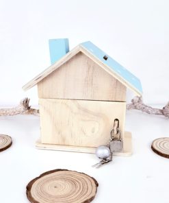 Haus Spardose aus Holz Personalisiert und handbemalt Reh Hirsch