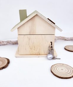 Holz Spardose Haus Personalisiert und handbemalt Affe