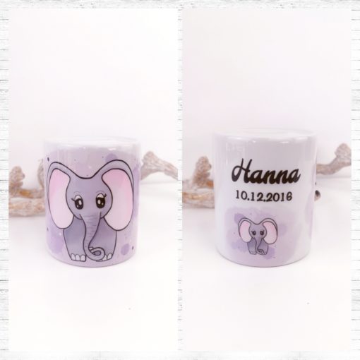 Spardose personalisiert Elefant Keramik