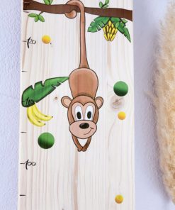 Kindermesslatte aus Holz personalisiert und Bedruckt mit Affen Motiv