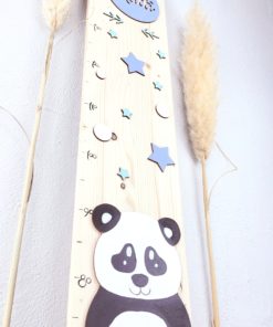 Panda Messlatte aus Holz für Kinder personalisiert