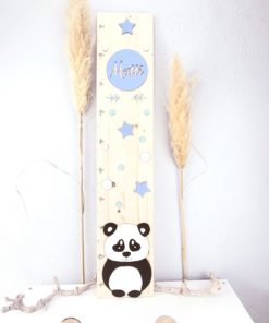 Kindermesslatte aus Holz Personalisiert und handbemalt Panda