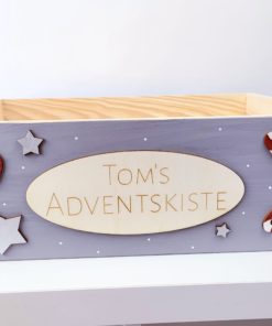 Große Adventskiste Zuckerstange handbemalt und personalisiert